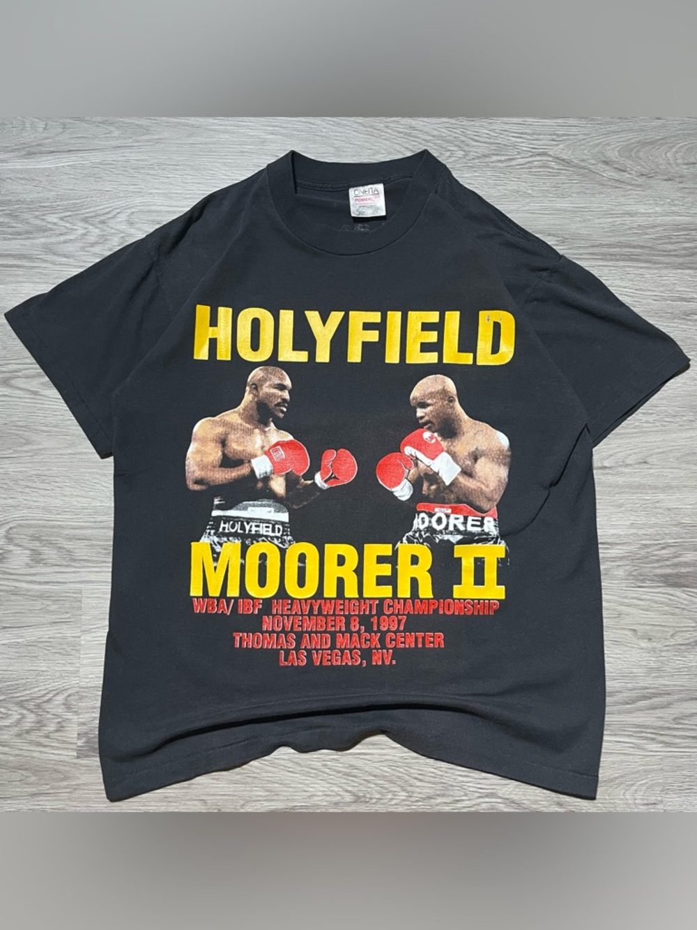 1997 Holyfield Moorer II double sided Boxing Graphic Tee single stitch 90s